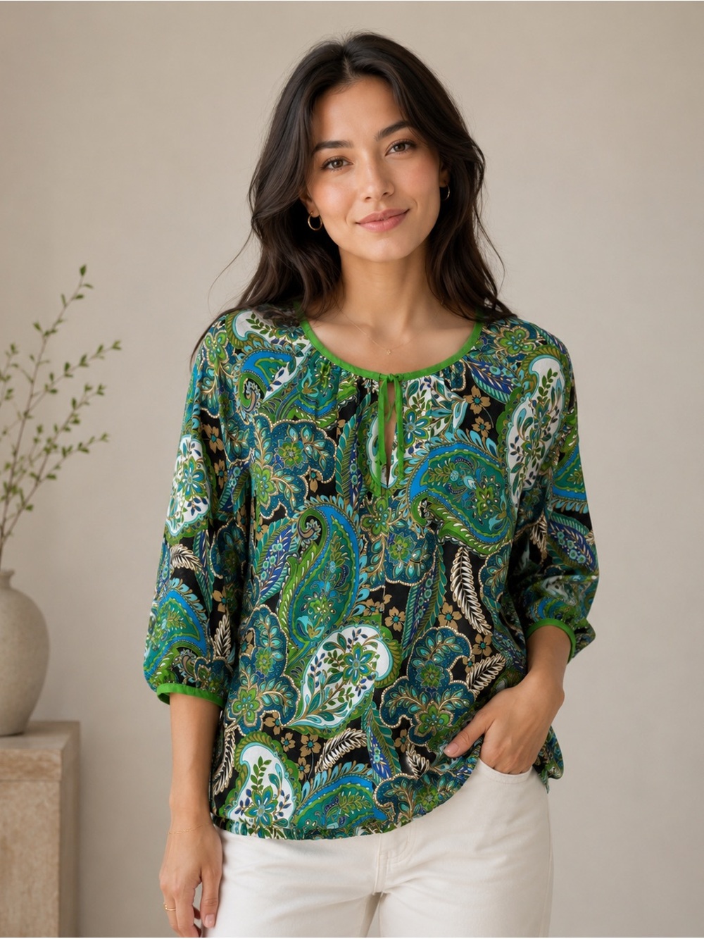 Banana Republic Paisley Blouse Top Size S